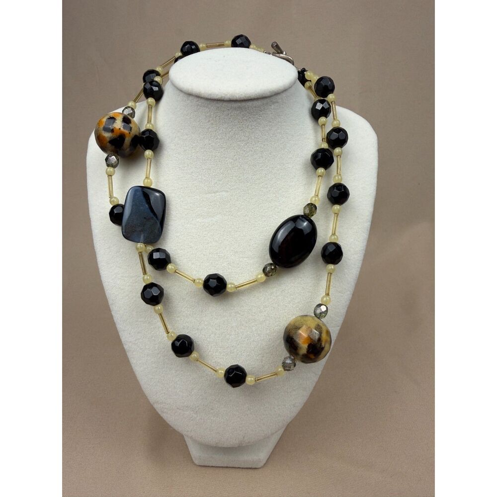 Vintage 1990s Dalmatian Jasper Statement Necklace